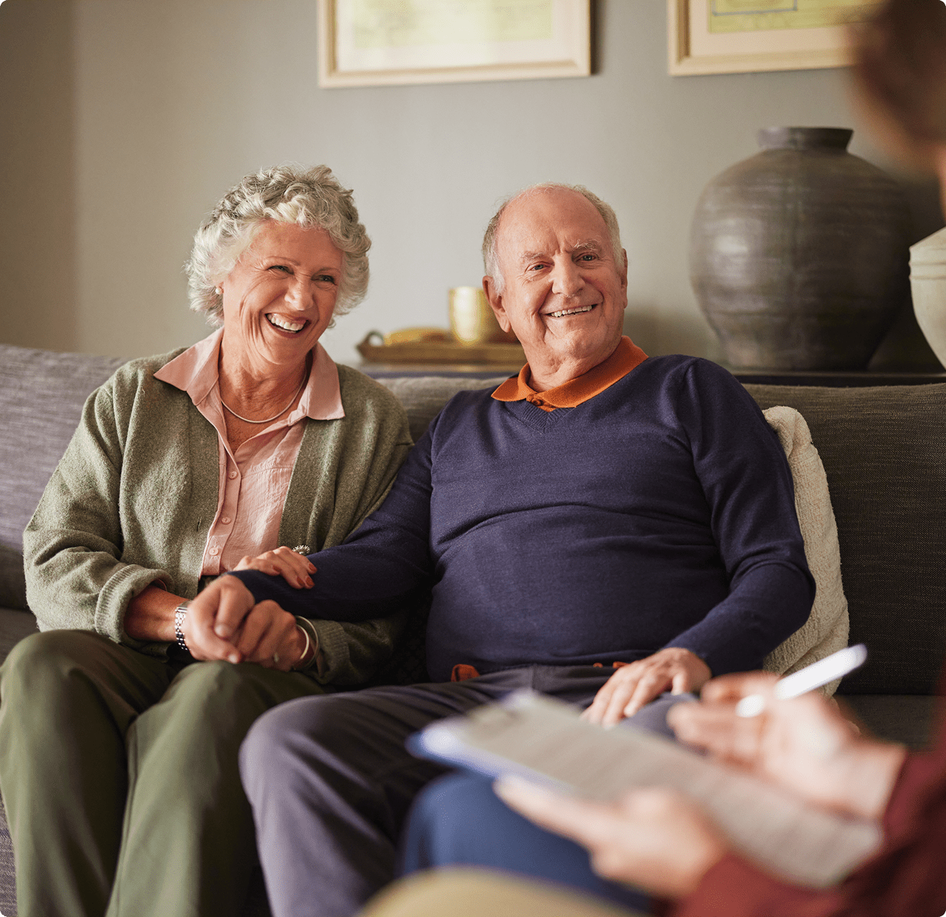 Senior couple reviewing Medicare plan checklist to find better Benefits